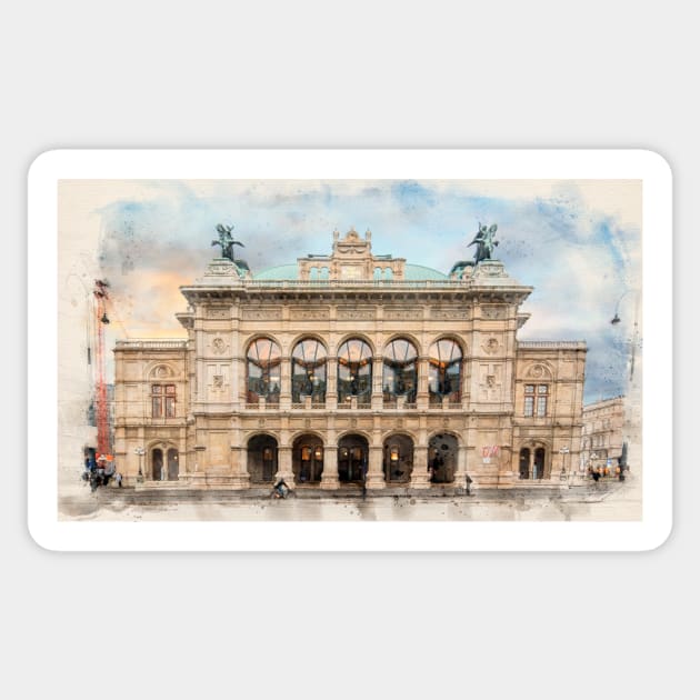 The State Opera in Vienna, Austria Sticker by mitzobs